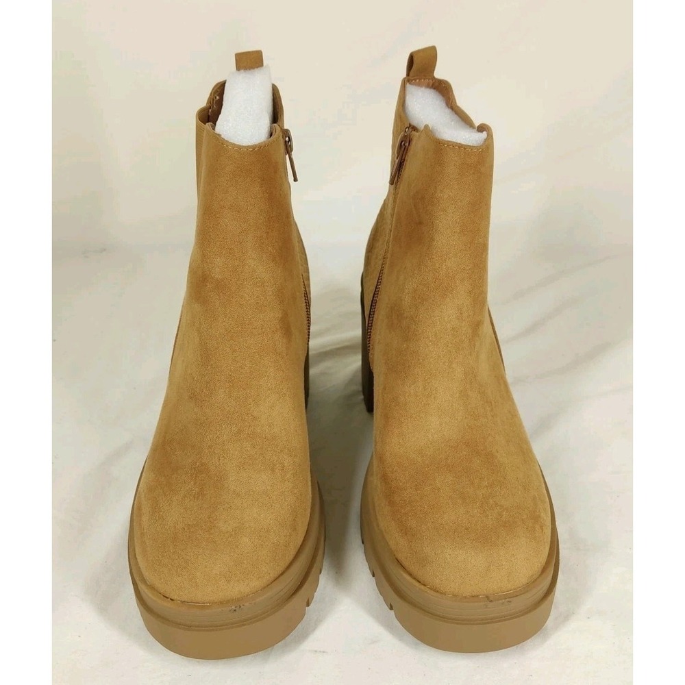 Sun + Stone Womens Veronikaa Tan Faux Suede Round‎ Toe Ankle Boots Size 9M - Picture 2 of 8